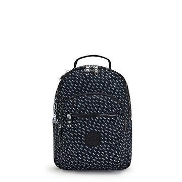 Kipling Seoul Small Printed Tablet Rugzak Blauw Wit | NL 1351NW